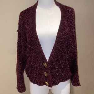 LF super soft maroon cardigan